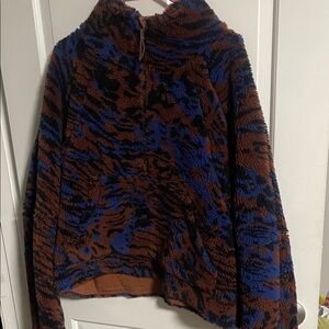 lululemon athletica Blue and Brown Fleece Hoodie